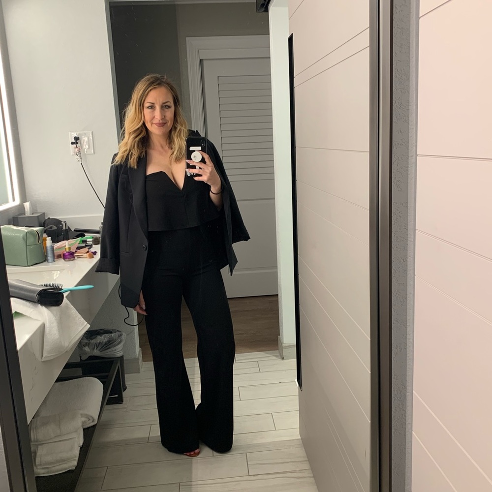 Black Lulu's Size XS - Power of Love Black Strapless Jumpsuit